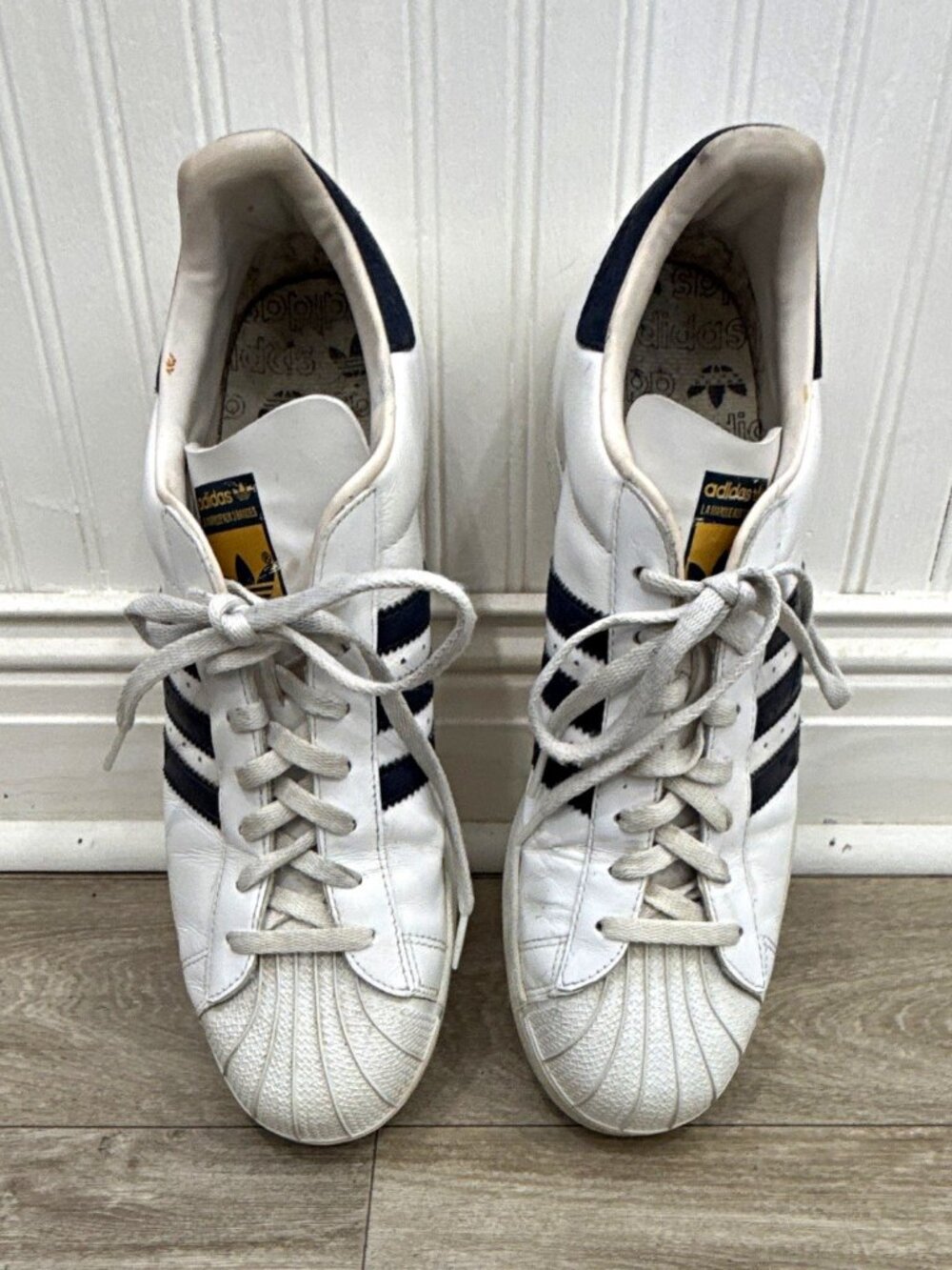 Adidas Superstar Shell Toe White Navy Black Men's Size 13 Classic Sneaker